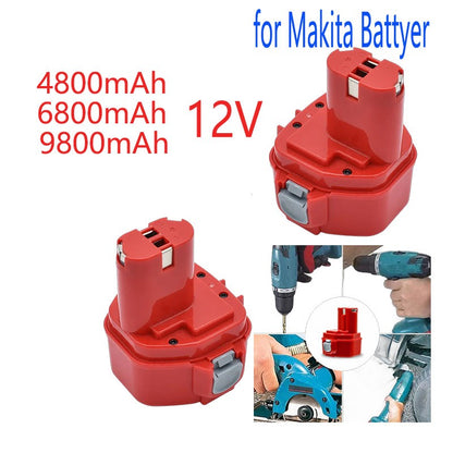 Bateria de Ferramenta Elétrica Recarregável Ni-MH 12V 5000mAh, Encaixe Perfeito para Makita PA12, 1223, 1235, 6270D, 6271D, 6317D, 6227D