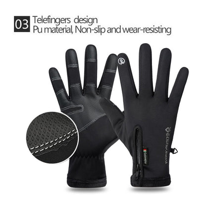 Luvas de Motocicleta Inverno Térmicas Forradas com Lã Inverno Pele Amigável Ciclismo Impermeável Antiderrapante Tela Sensível ao Toque Luva de Esqui Quente