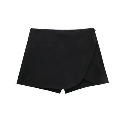 MUJER 2025 Black Mini Skirt Shorts Woman Fashion Asymmetric Skort For Women High