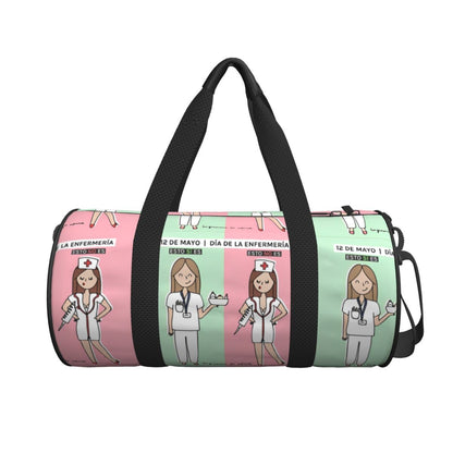 Couple Travel Bag Enfermera En Apuros Doctor Nurse Gym Bag Large Oxford Custom Handbag Colorful Casual Sports Bag