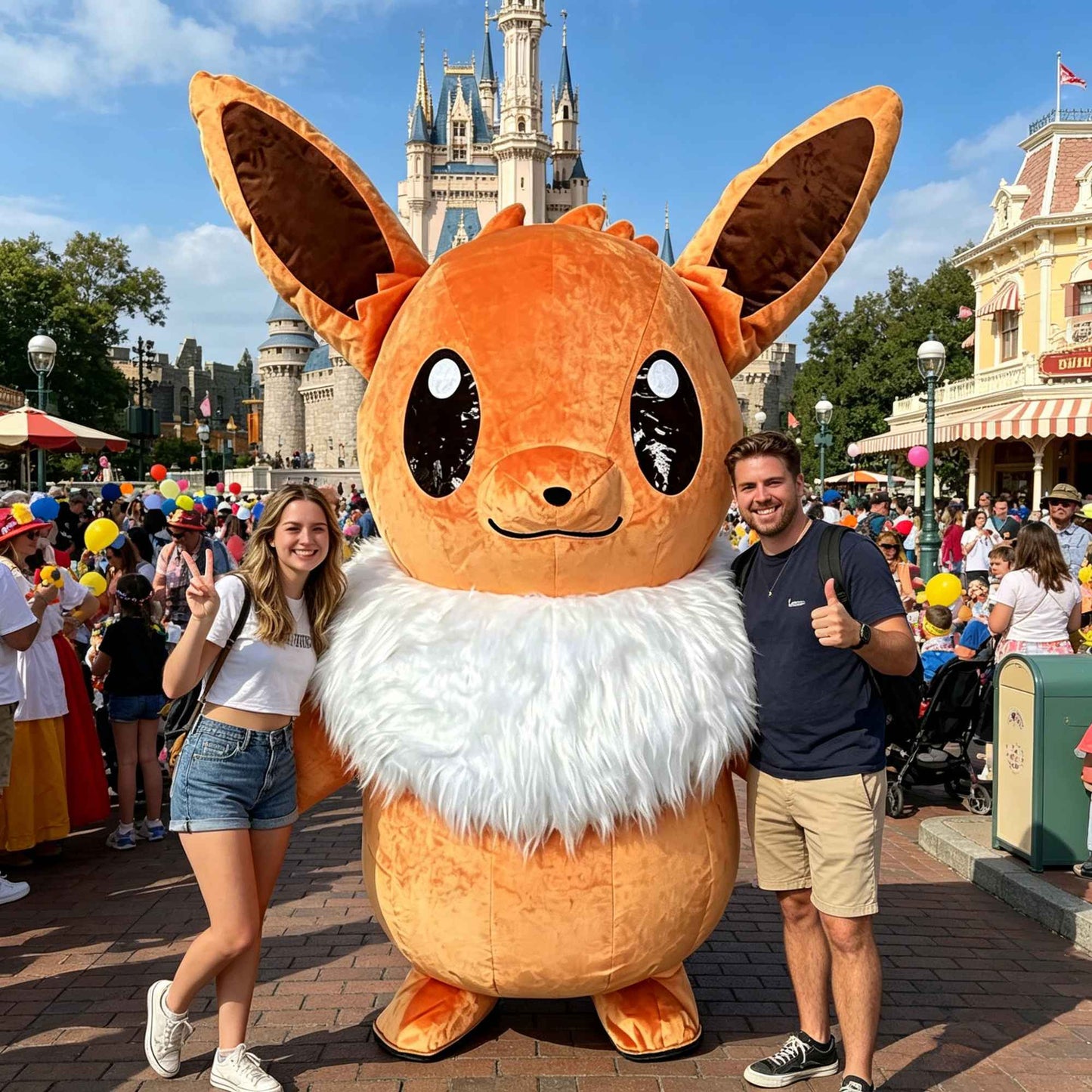 Yellow Rabbit Inflatable Costume Mascot Parade Adult Character Cosplay Animal Birthday Halloween Party Event Plush Set