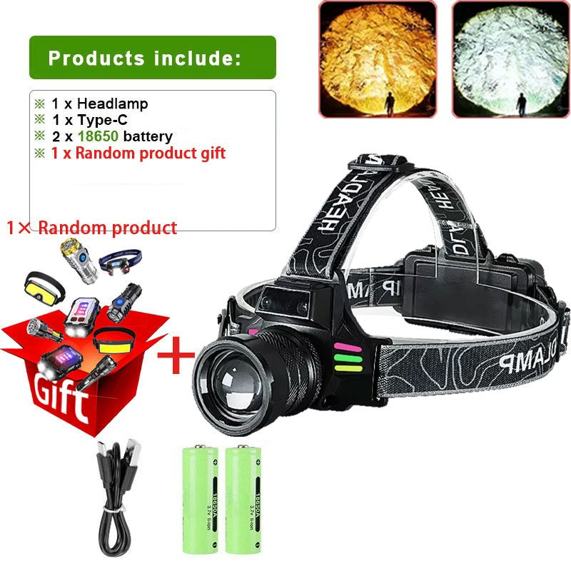 2025 New Super Powerful Headlamp 800W LED IR Sensor Headlight Rechargeable Head Flashlight 5000 Meter Head Lamp Fishing Lantern
