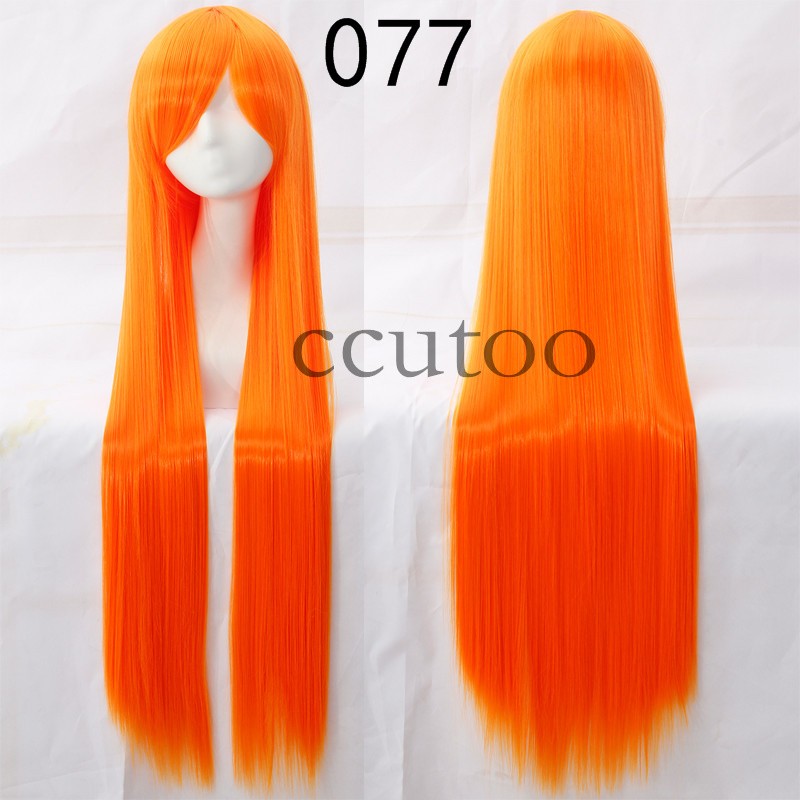 ccutoo 100cm Peruca de Cosplay Reta Sintética de Cabelo Longo de Alta Temperatura 82 Cores Disponíveis