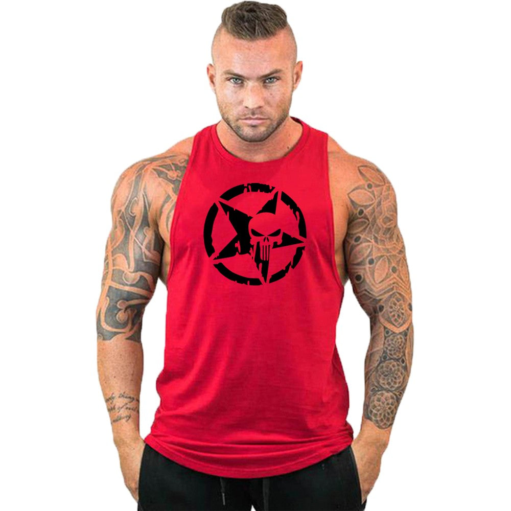 New fashion pure cotton sleeveless shirt vest men's fitness shirt men's undershi