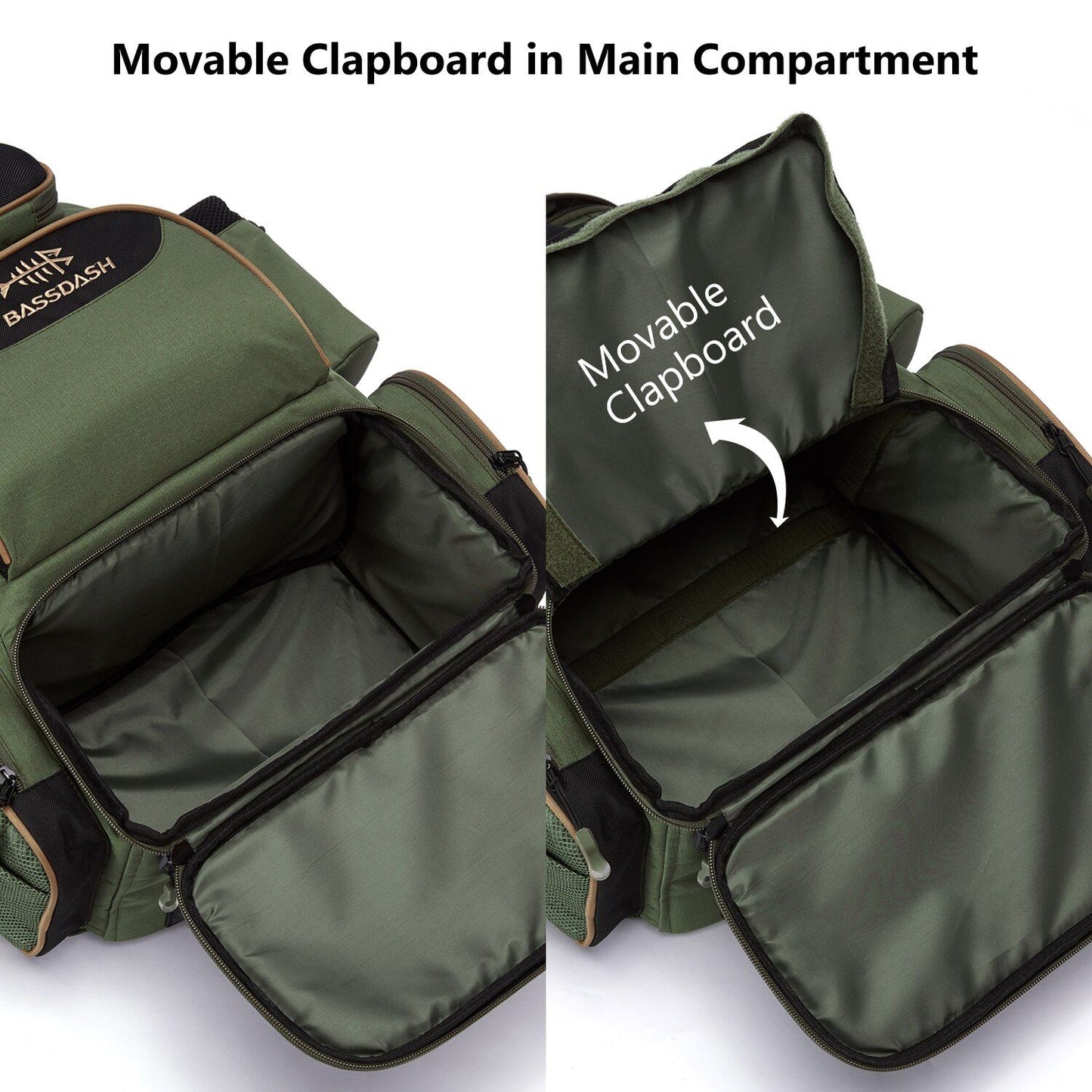 Bassdash Fishing Bag Tackle Backpack Leve Tático Caixa de Pesca Multifuncional