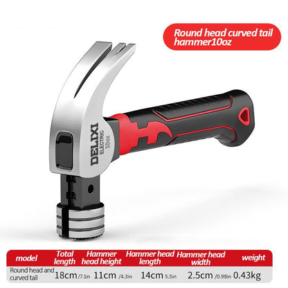Martelo de Garra Multifuncional Mini DELIXI ECECTRIC, Martelo Antiderrapante e Antichoque, Profissional, Ferramenta Manual Magnética para Trabalhos em Madeira