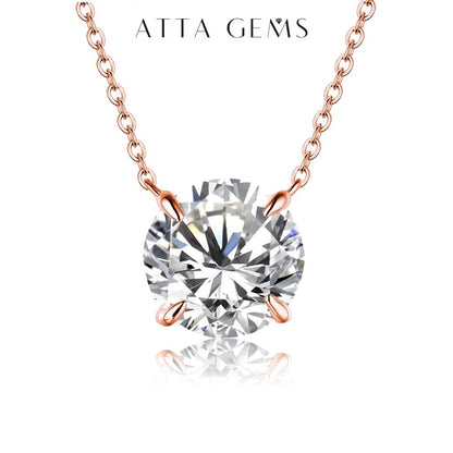 Colar de Moissanita com Diamante 6,5mm 1CT para Mulher Pingente Prata 925 Colar Feminino Correntes Festa Noiva Joias Finas