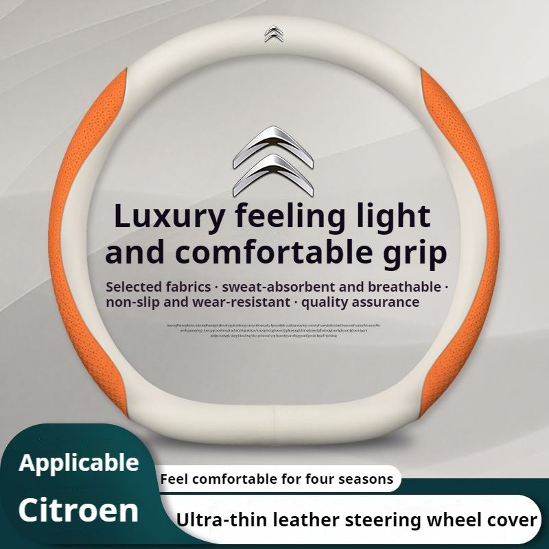 Capa de Volante de Couro para Carro Citroen C1 C2 C3 C4 C5 C6 C4L VTS Berlingo Picasso Aircross Sega Ely See C3-XR Acessórios