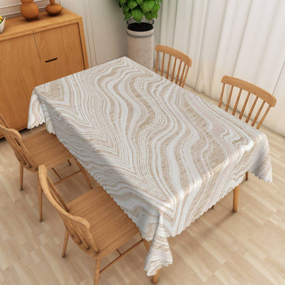 Marble Pattern Tablecloth Rectangular Polyester Dining Table Cover for Home Kitchen Restaurant Holiday Indoor/Outdoor Party
