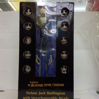 O Estranho Mundo de Jack Skellington com Cabeças Intercambiáveis Boneco de Ação PVC Brinquedo Modelo Coleção Presente 35cm