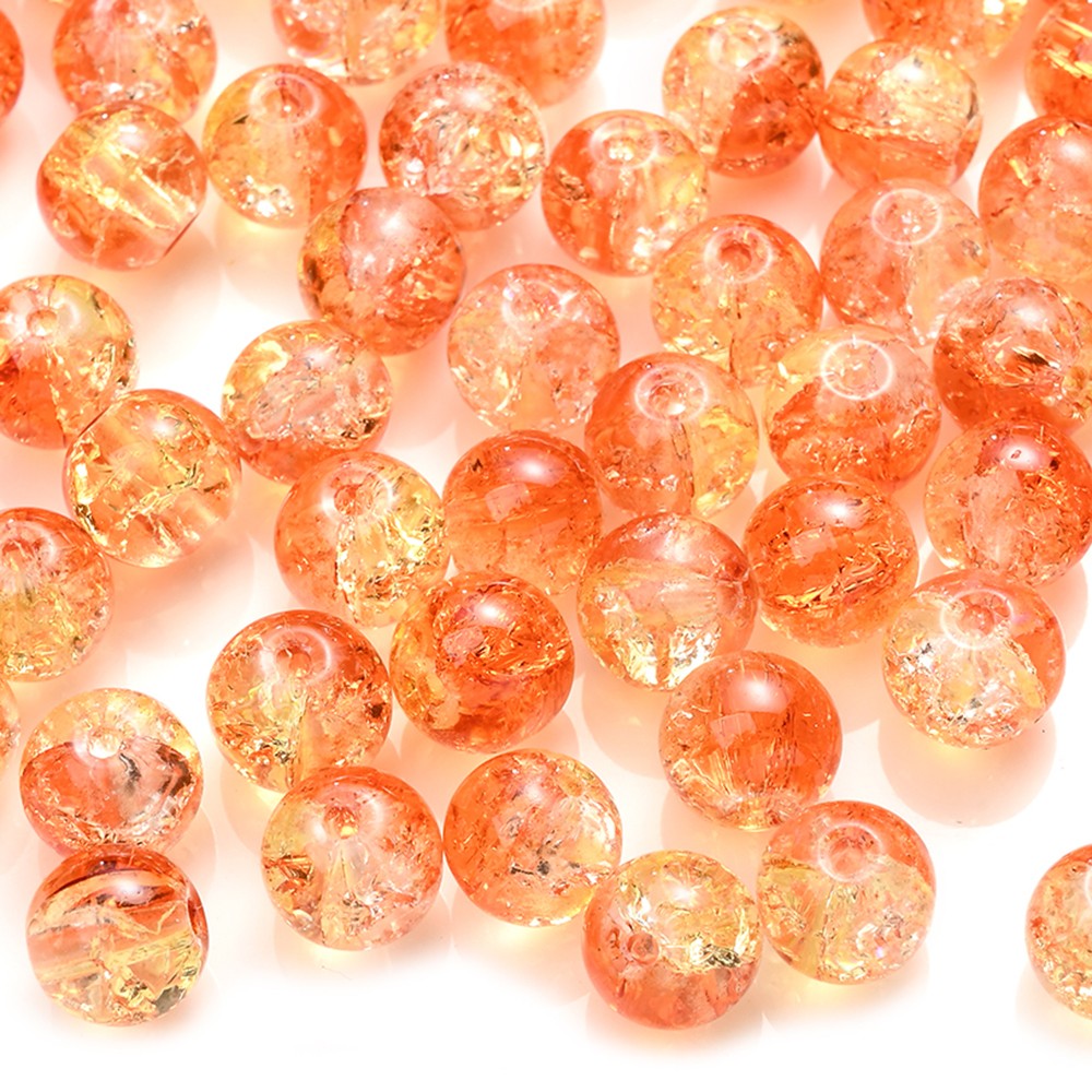 100pcs 8mm Christmas Crystal Glass Crack Beads Red and Green Gradient Spacer Beads for DIY Bracelet Necklace Jewelry Making