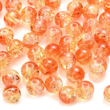 100pcs 8mm Christmas Crystal Glass Crack Beads Red and Green Gradient Spacer Beads for DIY Bracelet Necklace Jewelry Making