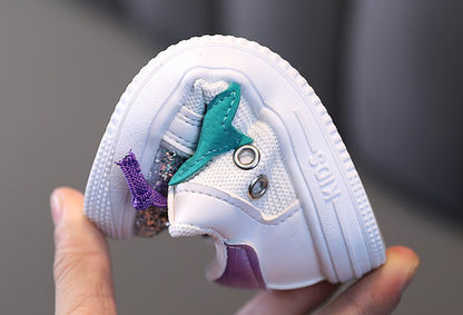 Kids Sneakers 2022 Spring Girls Fashion Glittering and Antiskid Children Chunky Sneakers Baby Shoes Casual Sport Running Sneaker