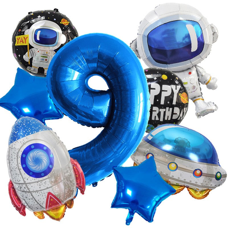 Astronaut Balloon Set Rocket Aluminum Film Balloon Children's Birthday Decoration Astronaut Decoration Supplies
