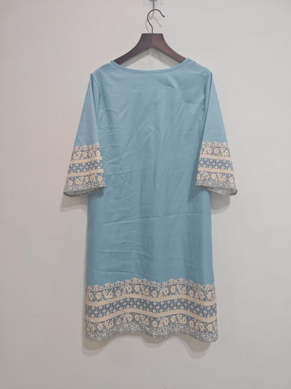 Women's Clothes Casual print Short Sleeve V-Neck Waist Cinched Dress summer vintage New Female Fashion Loose Mini Dresses 2025