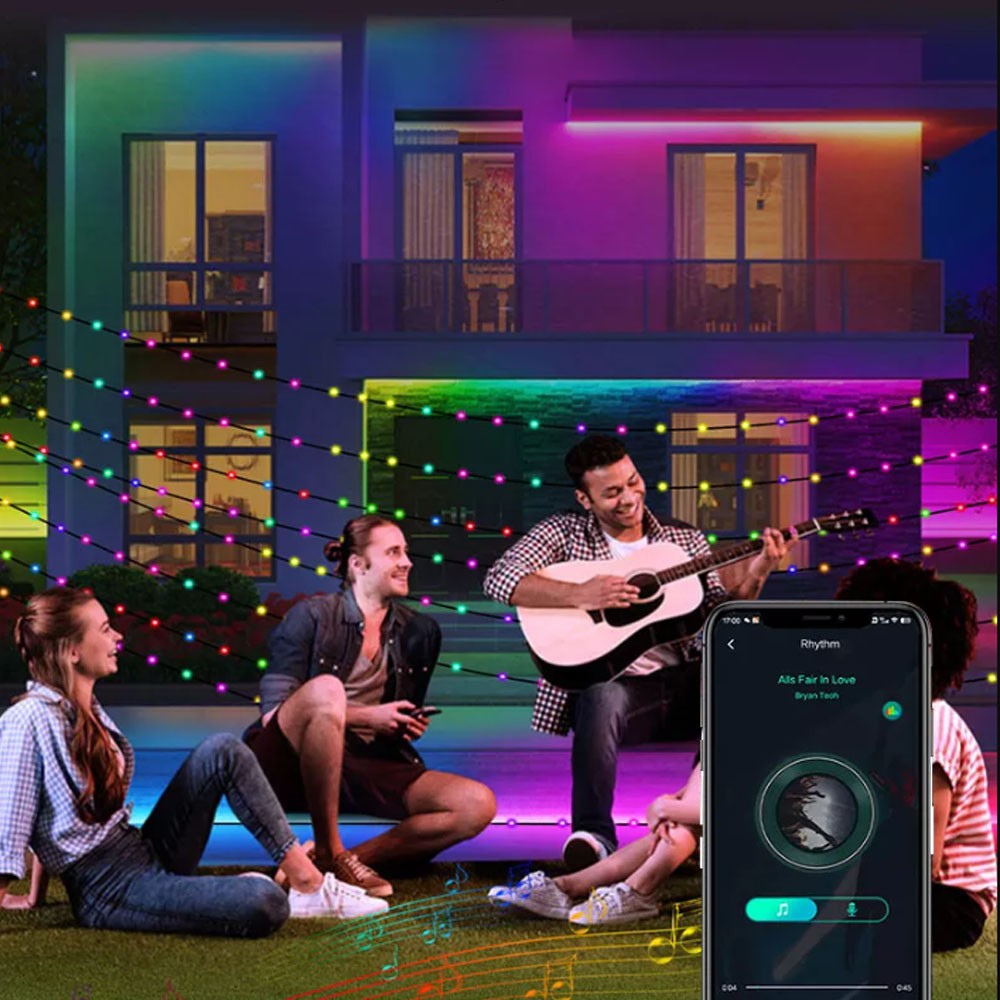 WS2812B LED String 5M 10M 20M RGBIC Dream Color Party Christmas Lights Individually Addressable String Lights Waterproof DC5V