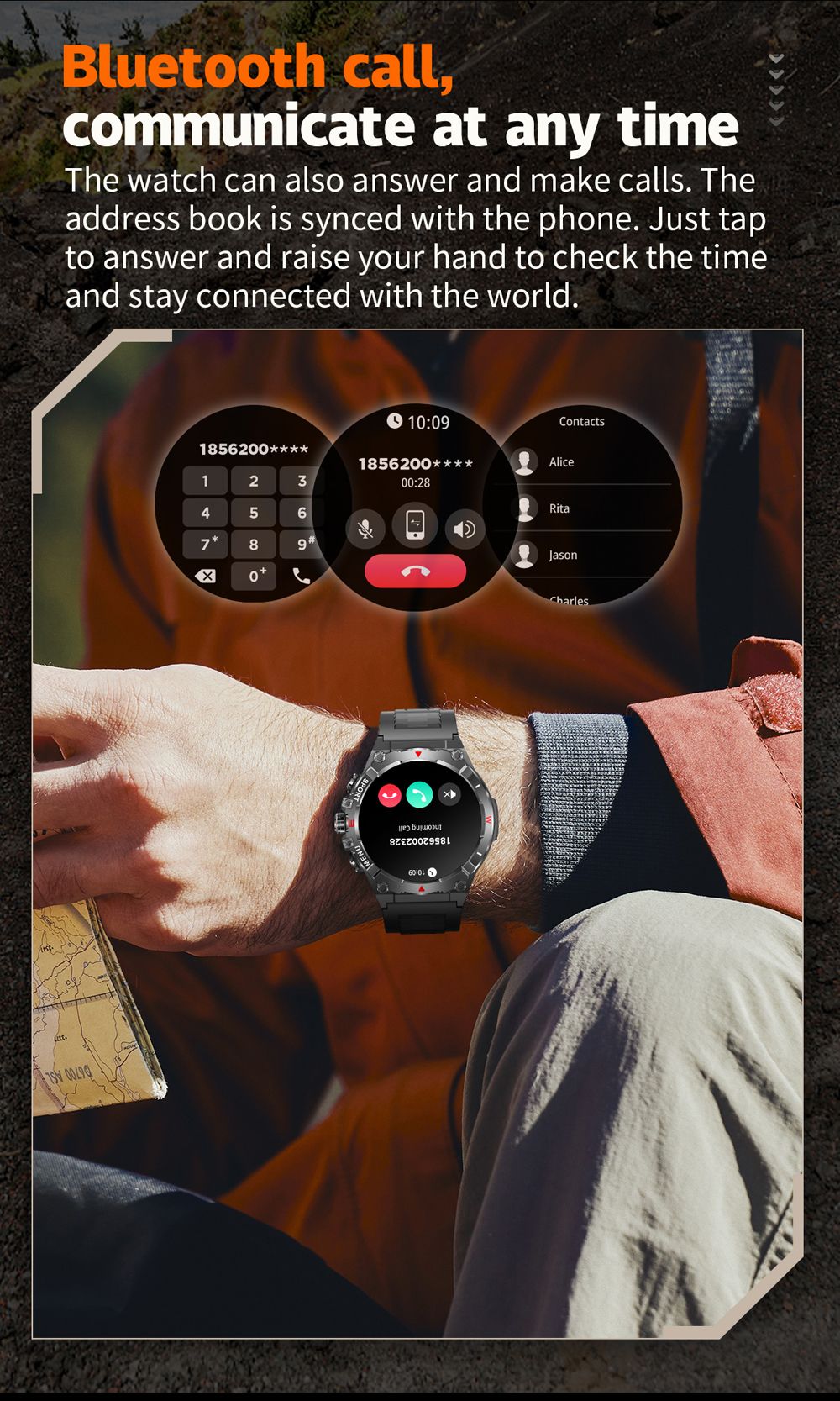 Smartwatch COLMI V76 GPS 2025 Tela AMOLED Ultra 1.43" Bússola e Altímetro Integrados Chamada Bluetooth Smart Watch Bateria 500mAh