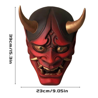 Halloween Prajna Mask Japanese Color Bonjour Noh Kabuki Demon Mask Hundred Ghosts Night Out Resin Ghost Samurai Props Party Mask