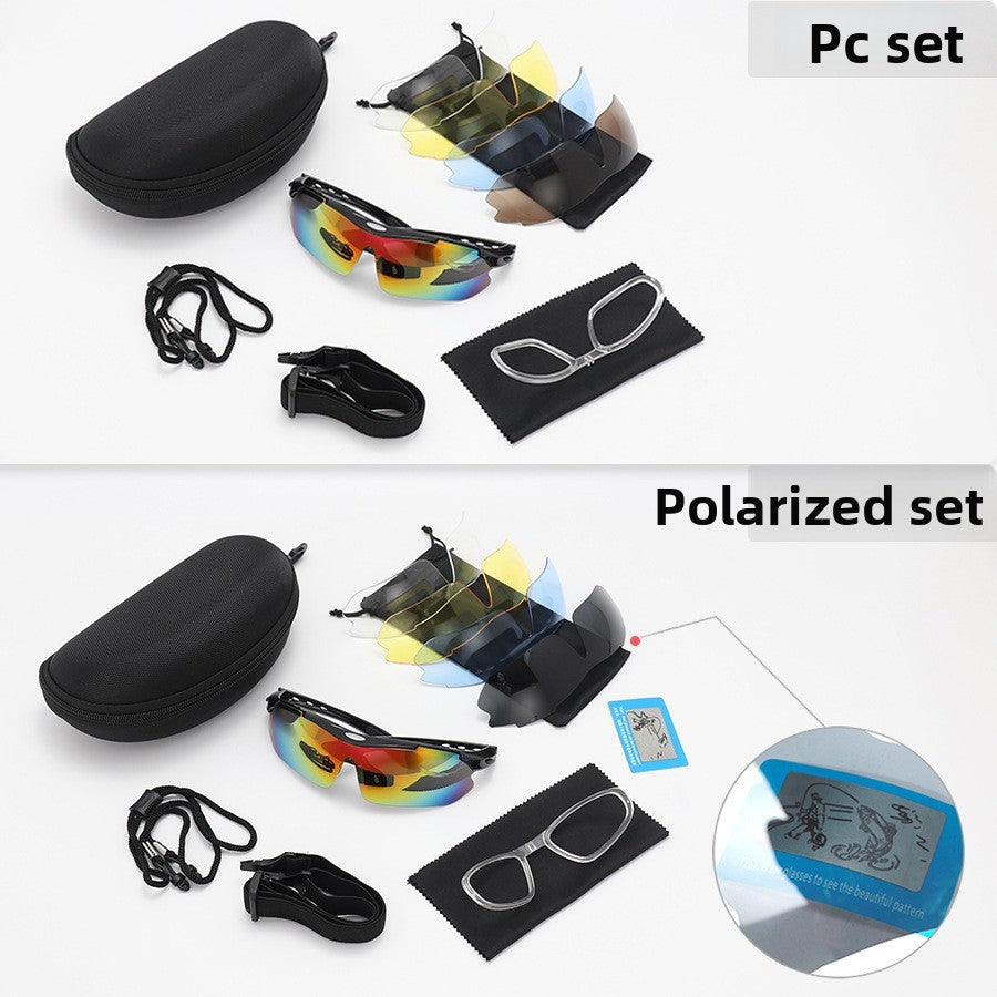 New 5 Lens Set Polarized Tactical Goggles Men Outdoor Sports Windproof Dustproof Climbing Glasses Safety Protective Glasses