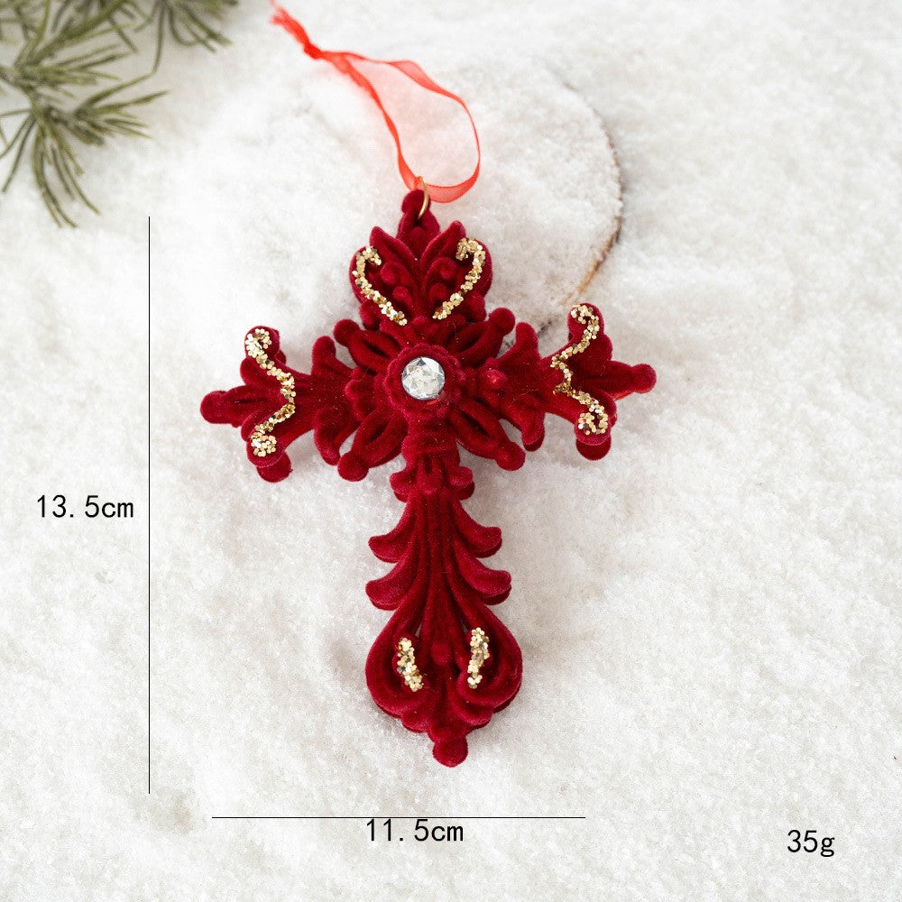 1/10PCS Red Velvet Christmas Tree Accessories Carriage Garland Hanging Holiday Party Celebration Decorations