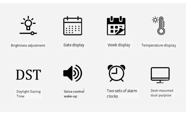 New Digital LED Alarm Clock Desktop Clock Time and Temperature Display Multifunctional Clock Modern Decorative LED