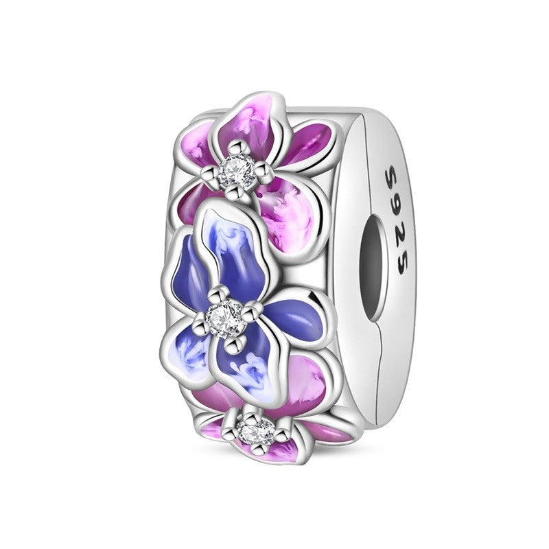 Pingente Charm Libélula Tema Primavera Prata Esterlina 925 Borboleta Flor Pendente Compatível com Bracelete Colar Joias DIY