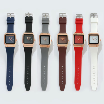 Manufacturer's in stock foreign trade new leisure sports scale calendar square silicone strap quartz women's watch watch watch