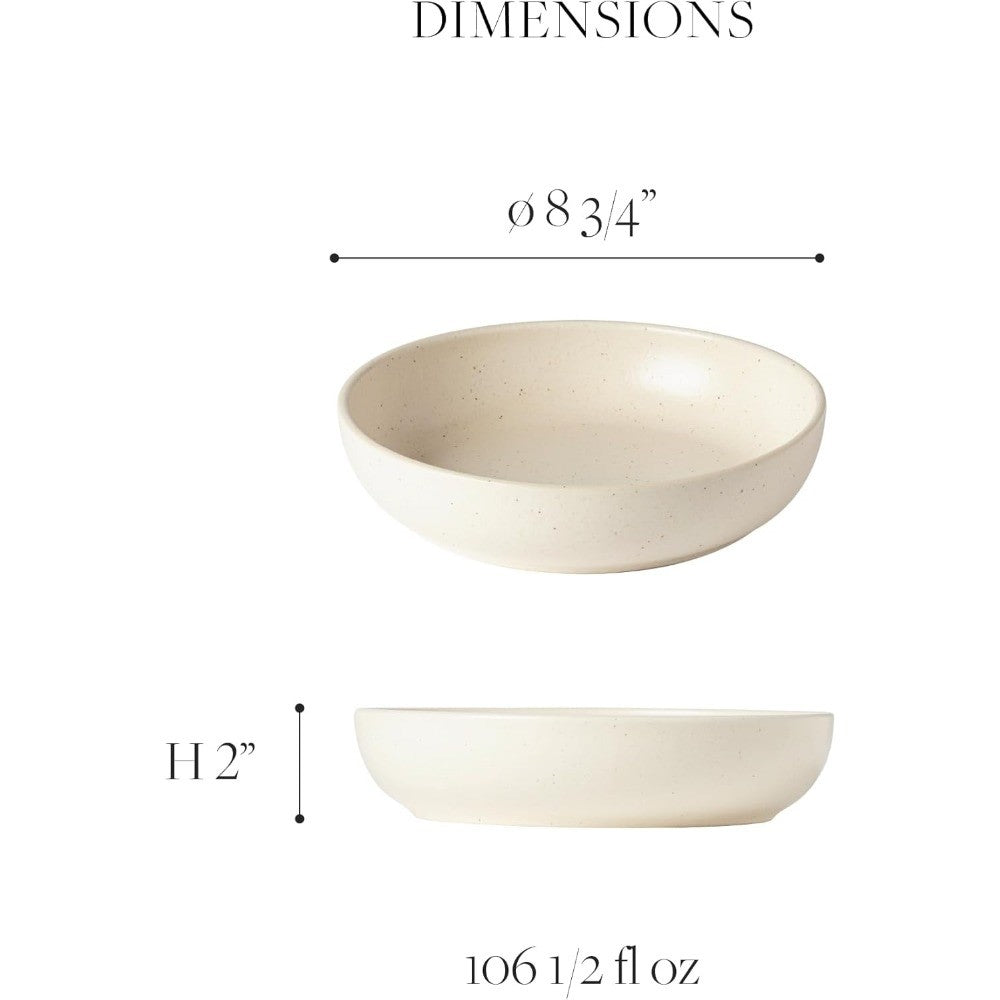 Ceramic Stoneware 12-Piece Place Setting Service for 4 - Pacifica Collection, Seed grey | Microwave & Dishwasher Safe Dinnerwar