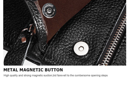 HUMERPAUL Genuine Leather Men's Crossbody Bags Large Capacity Shoulder Sling Bag Multifunction Short Travel Messenger Pack