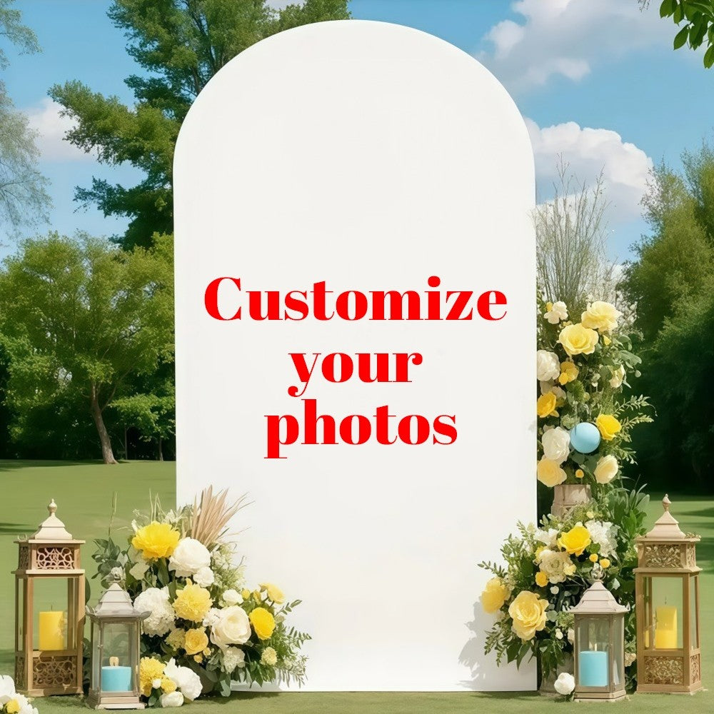 Customizable Arched Background Cloth Cover, Can Upload Your Favorite Pictures, Can Be Used for Birthdays, Weddings, and More