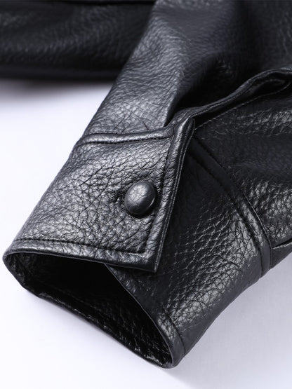 Faux Leather Stand Collar Bomber Jacket Women Locomotive Epaulet Slant Opening Ruched Coats Fashion Autumn Winter Lady Outerwear