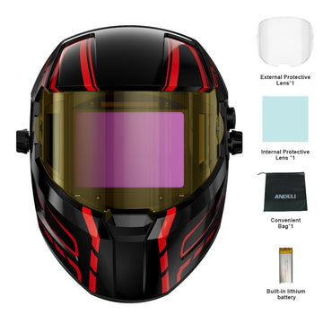 ANDELI Welding Mask with Panoramic Viewing Auto Darkening Welding Helmet True Color 4 Arc Sensor Type-C Charging for TIG MIG CUT