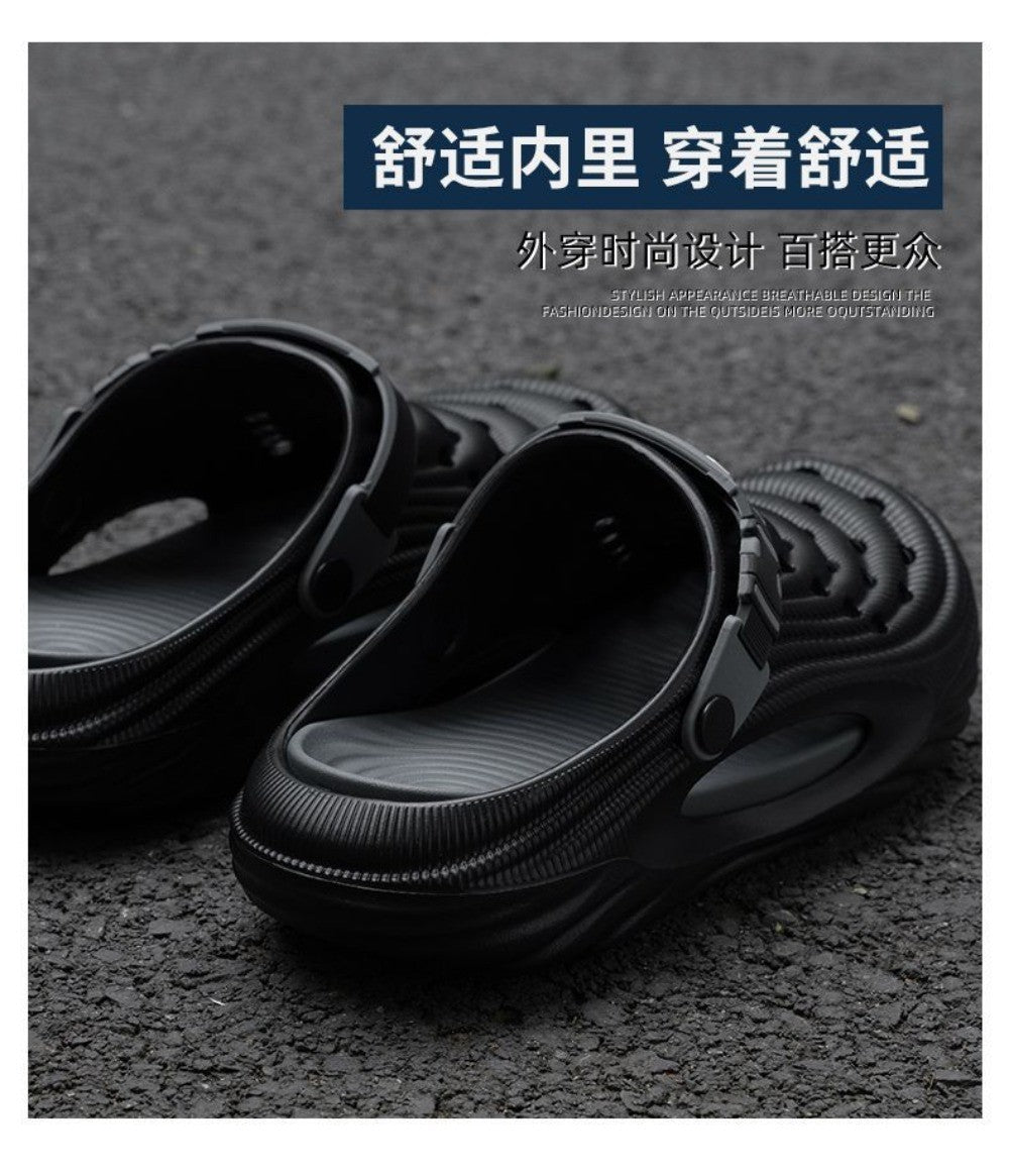 Summer New Trendy Soft Top Casual Men's Cool Slippers Versatile Fashion Two Wear Baotou Shoes