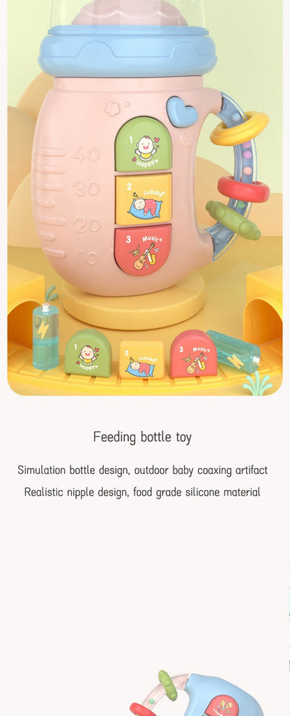 Educational Rattles Toy Musical Feeding Bottle Pacifier Newborn Soft Glue Teether Baby Mobile Rattles Toys Soothing Vocal Music