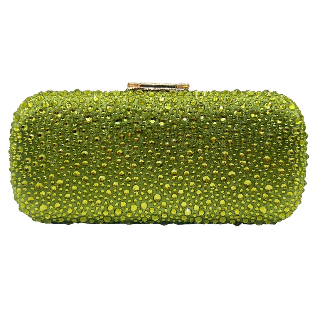 XIYUAN Women Green Crystal Evening Clutch Bag Glittering Purple Rhinestone Handbag Wedding Party Purse Full-diamond Bridal Bags