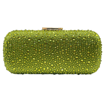 XIYUAN Women Green Crystal Evening Clutch Bag Glittering Purple Rhinestone Handbag Wedding Party Purse Full-diamond Bridal Bags