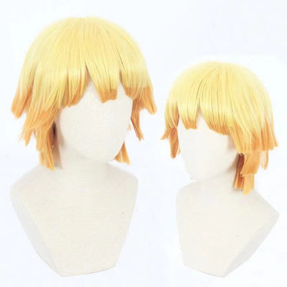 Zenitsu Wig Short Yellow Wig For Demon Slayer Cosplay Orange Ombre Wig Cosplay Wig for Synthetic Wig for Halloween Party Cosplay