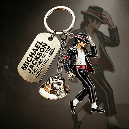 Michael Jackson Keychain Classic Dance King Pendant Key Ring Fashion Singer Key Chain Music Idol Keychain For Home Decoration