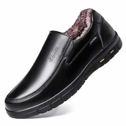 Winter Warm Men Casual Shoes Genuine Leather Breathable Man Loafers High Quality Mens Formal Dress Shoes Slip on Driving Shoes