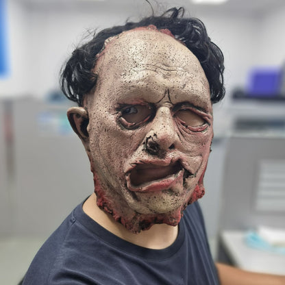 Half Face Skinned Rubber Bloody Mask Professional Halloween Horror Makeup Tool Fake Wound Special Effects Mask for Creators