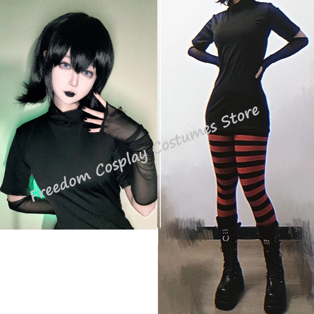 Mavis Dracula Cosplay Costumes Mask Wig Hotel Transylvania Role Play Halloween Carnival Party Outfit For Children Women Girls