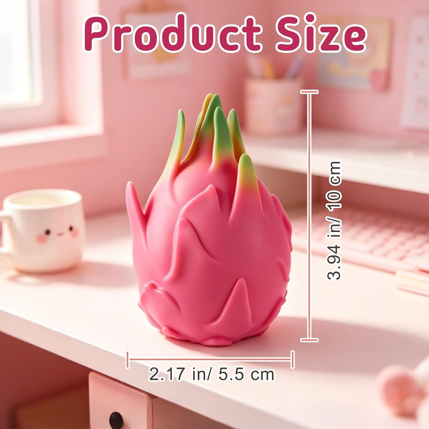 1/2/3Pcs Dragon Fruit Squish Ball Squeeze Stress Reliever Fidget Sensory Toy Simulation Fruit Food,Squeeze Balls For Party Gifts