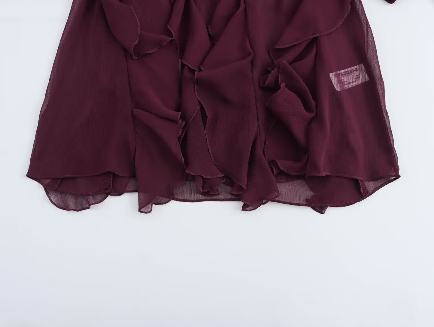 2025 Summer Chic Women's Elegant Loose Long Sleeve Layered Shirts Office Lady Vintage V-neck Translucent Tierred Ruffles Blouses