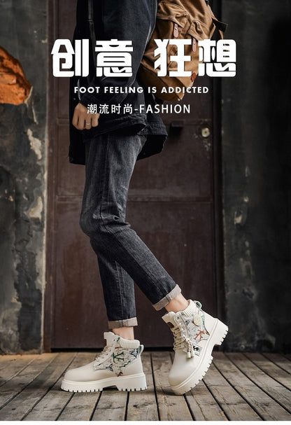 Men's boots four season classic big head casual boots soft sole non-slip breathable Joker high-top outdoor comfort tooling boots