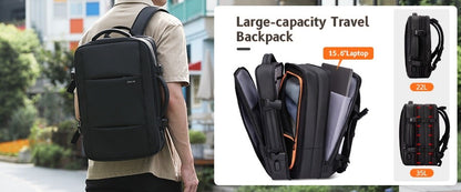 HK Men's Designer Laptop Bag Waterproof School Bags for College Boys Male Business Sports Travel Backpack Men With USB Charging