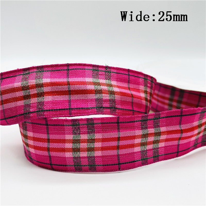 5yards/Lot 10mm 25mm Plaid Ribbon Christmas Decor Ribbon For Handmade Design Christmas Decoration DIY Gift Wrapping