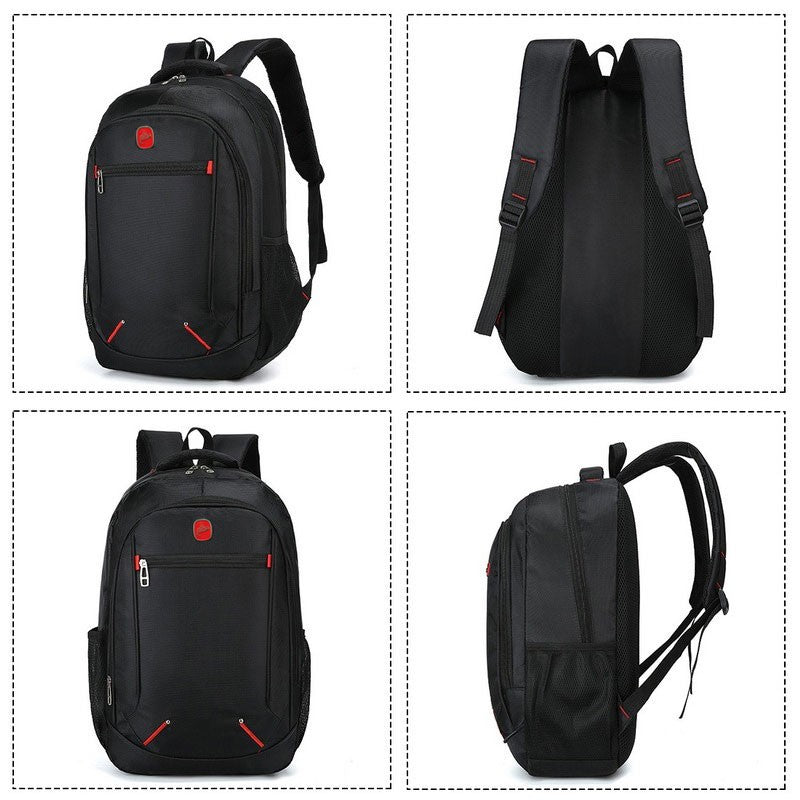Mochila Escolar Estudantil de Grande Capacidade, Cor Sólida Casual, Material Oxford, Mochila Masculina Nova, Multifuncional, Bolsa Simples