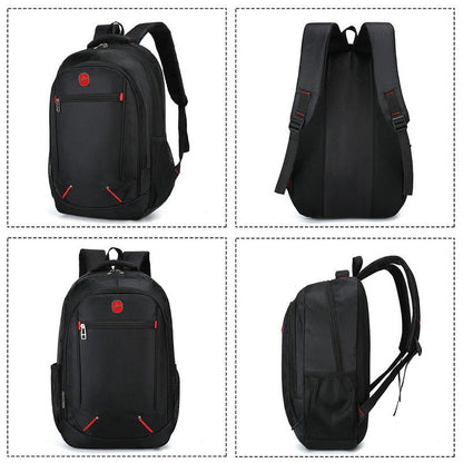 Mochila Escolar Estudantil de Grande Capacidade, Cor Sólida Casual, Material Oxford, Mochila Masculina Nova, Multifuncional, Bolsa Simples
