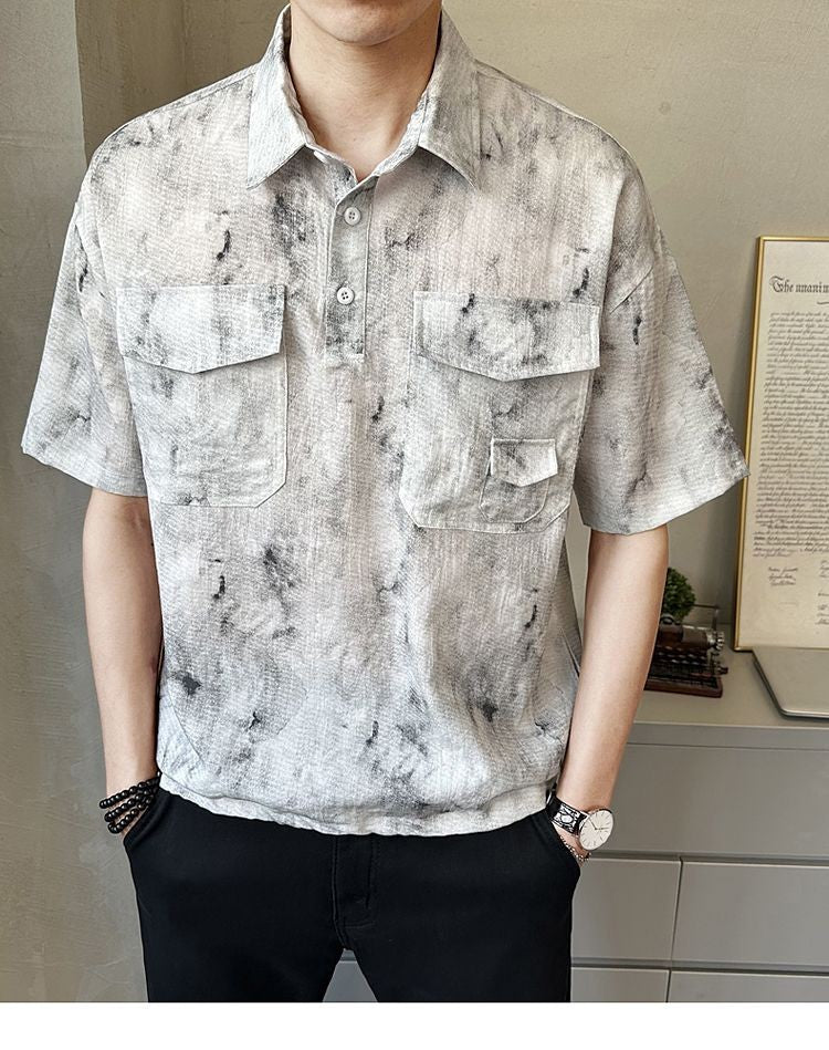 2025 High-end New Short-sleeved Men's Shirt Summer Fashion Trendy Brand Half-sleeved Thin Loose Casual Trend