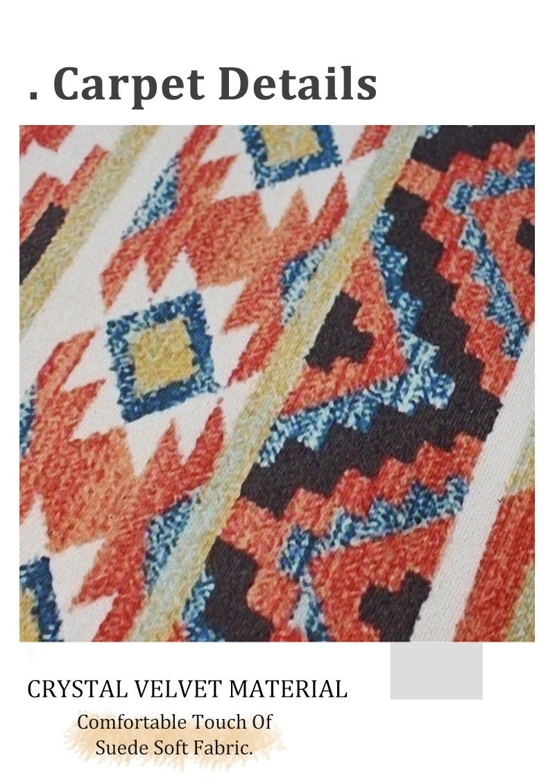VIKAMA Bohemian Crystal Velvet Anti Slip Carpet For Living Room ,Floor Bedroom Big Size Rugs, Sofa Mats, Study,Home Decoration
